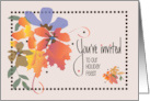 Hand Lettered Floral Invitation Thanksgiving Dinner Feast Fall Flowers card