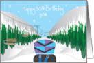 Birthday for Son’s 50th Birthday with Snowboard, Moguls and Ski Slope card