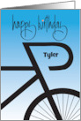Hand Lettered Birthday Abstract Bicycle with Custom Name card