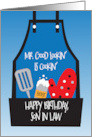 Birthday for Son in Law Who Loves to Cook Apron with Cooking Utensils card