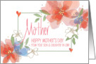 Hand Lettered Floral Mother’s Day Mother from Son & Daughter in Law card