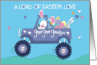 Easter Truck with Bunny and Eggs for Great Great Grandson with Hearts card