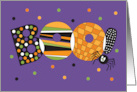 Halloween Boo with Large Decorated Spooky Letters and Black Spider card