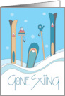 Bon Voyage Have a Great Trip Gone Skiing Skis Snowboard and Snow card