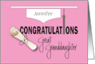 Hand Lettered High School Graduation Great Granddaughter Custom Name card