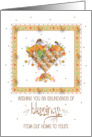 Hand Lettered Thanksgiving Cornucopia From Our Home to Yours card