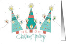 Hand Lettered Christmas Merry and Bright For All of You Trees and Lights card