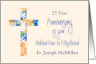 Anniversary of Ordination to Priesthood Custom Years and Custom Name card