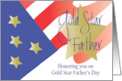 Gold Star Father’s Day with American Flag and Golden-Colored Stars card