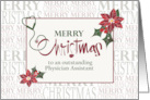 Hand Lettered Christmas Physician Assistant Poinsettias and Wording card
