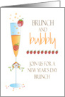 Hand Lettered New Year’s Day Bubbly Brunch Invitation with Mimosa card