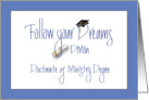 Hand Lettered Doctorate of Ministry Graduation Follow Your Dreams card