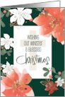 Hand Lettered Wishing Minister a Blessed Christmas with Poinsettias card