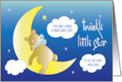 New Baby Boy From Dad to Mom with Bear on Moon Twinkle Little Star card