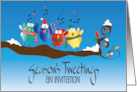 Christmas Season’s Tweetings Invitation to Caroling Party with Birds card