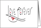 Hand Lettered Love Forever Calligraphy with Red Hearts for Wife card