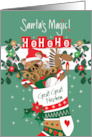Hand Lettered Santa’s Magic Stuffed Stocking for Great Great Nephew card