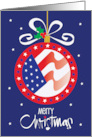 Hand Lettered Patriotic United States Flag Ornament Military Service card