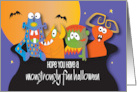 Hand Lettered Monstrously Fun Halloween Four Monsters in Cauldron card