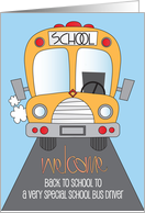 Hand Lettered Welcome Back to School for School Bus Driver with Bus card
