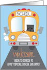 Hand Lettered Welcome Back to School for School Bus Driver with Bus card
