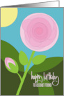 Hand Lettered June Monthly Rose Birthday for Friend with Pink Rose card