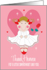 Hand Lettered Valentine for Sweetheart Girl A Girl in White with Rose card
