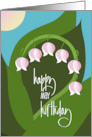 Hand Lettered Birth Month Flower Pink Lily of the Valley for May card