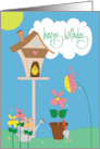 Hand Lettered Birthday for Gardener with Flowers and Watering Can card