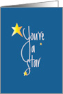 Hand Lettered You’re a Star Congratulations Stars for Sporting Event card