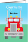 Congratulations Getting Your Commercial Trucking License Custom Name card