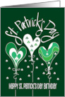 Hand Lettered St Patrick’s Day Trio of Balloons Holiday Birthday card