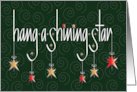 Hand Lettered Hang a Shining Star with Colorful Stars and Swirls card