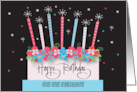 Hand Lettered Birthday for Great Great Granddaughter Floral Cake card