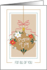 Hand Lettered Season of Joy Floral Christmas Ornament For All of You card