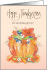 Hand Lettered Happy Thanksgiving Pumpkin Vase Custom Relationship card