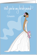 Be My Bridesmaid Invitation with Black Hair Bride Custom Relationship card