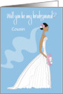 Be My Bridesmaid Invitation with Black Hair Bride Custom Relationship card
