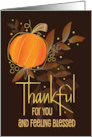 Hand Lettered Canadian Thanksgiving Thankful for You Fall Leaves card