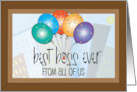 Hand Lettered Boss’s Day Best Boss Ever Window Balloons From All of Us card