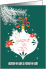 Hand Lettered Christmas Season of Joy Ornament for Parent-In-Laws card