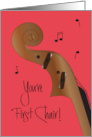 Hand Lettered First Chair Congratulations for String Instrument Player card