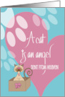 Hand Lettered Cat Gotcha Anniversary Cat is Sent from Heaven with Cat card