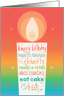 Hand Lettered Huge Candle Filled with Birthday Words and Colors card