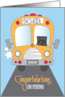 Hand Lettered Retirement for School Bus Driver with Bright Yellow Bus card