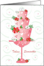 Hand Lettered Winter Holiday Wedding with Winter Cake Custom Names card