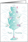 Hand Lettered Spring Holiday Wedding with Summer Cake Custom Names card