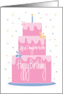 Hand Lettered Birthday for Someone Like a Daughter Pink Stacked Cake card