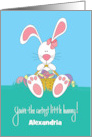 Hand Lettered Easter You’re the Cutest Bunny Egg Basket Custom Name card