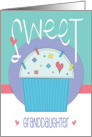 Hand Lettered Sweetest Day for Granddaughter Sweet Cupcake with Heart card